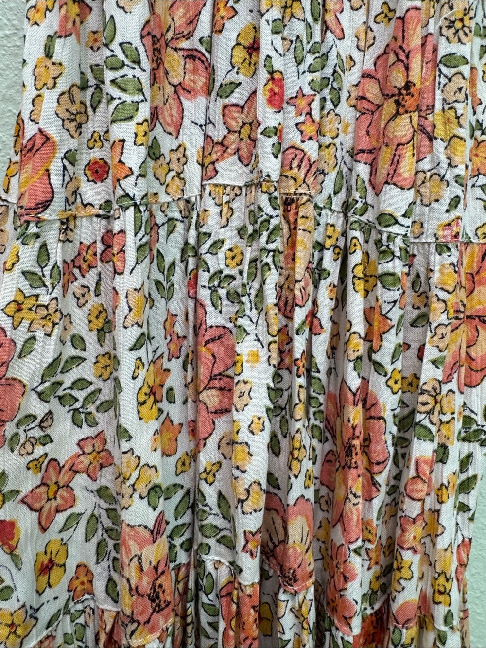 NWT Angie Floral V-Neck Tiered Mini Dress in Pink and Peach,Various Sizes - Picture 4 of 8
